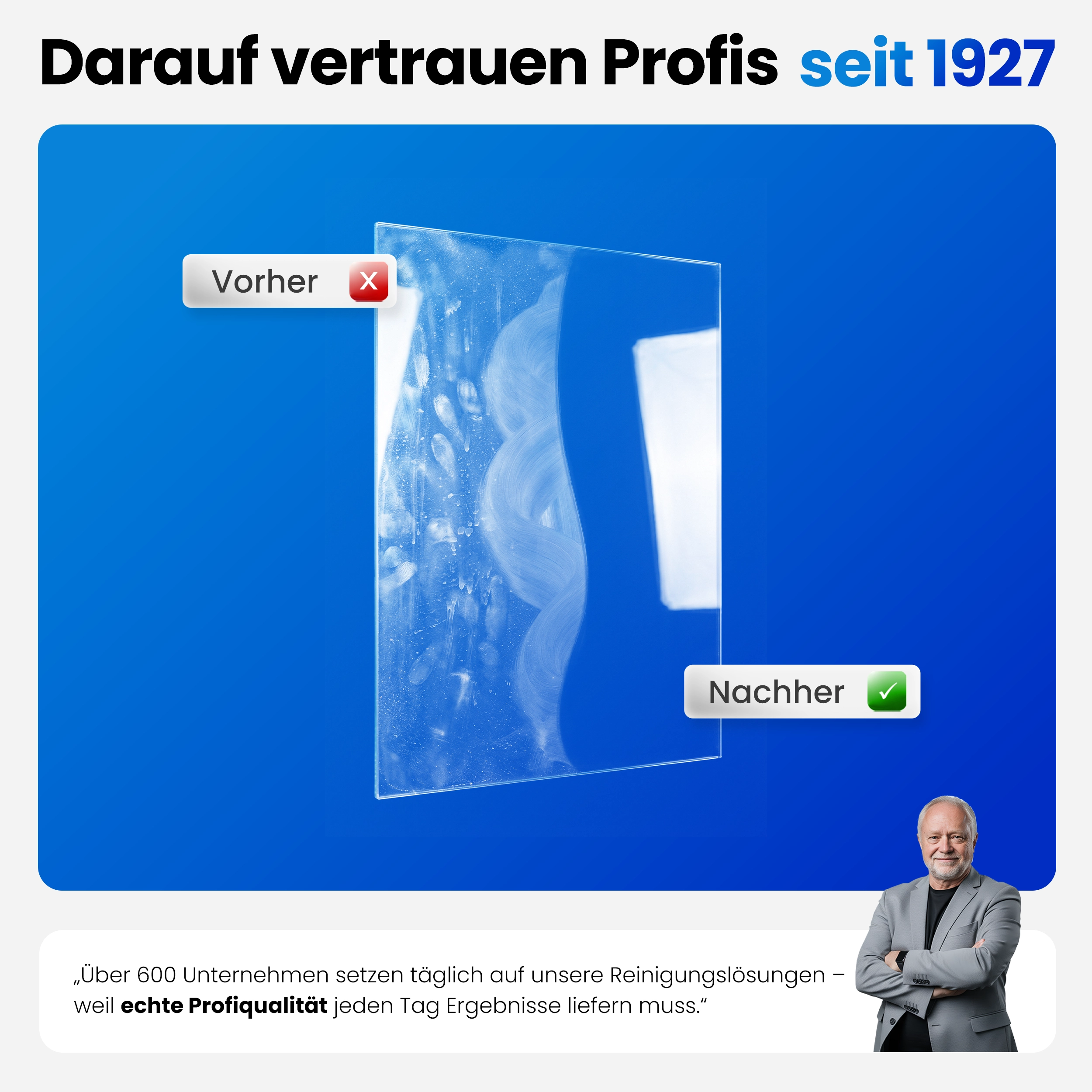 Glas 3G - Glasreiniger und Edelstahlreiniger | 500 ml | mit Abperleffekt | 100% streifenfrei