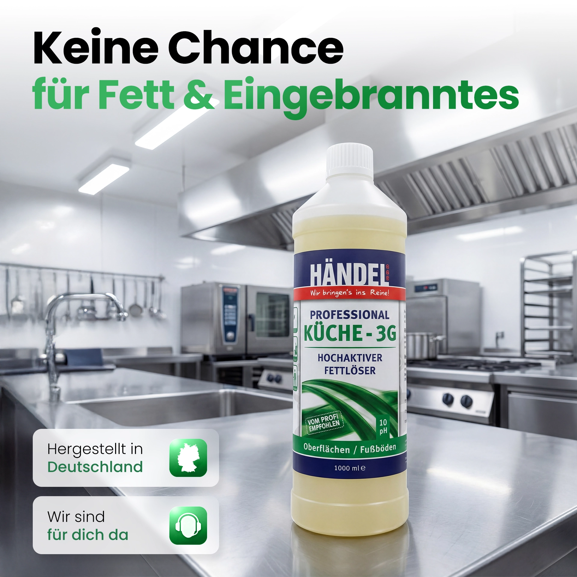 Küche 3G - Hochaktiver Fettlöser | 1L | Für Gastronomie und Küchen