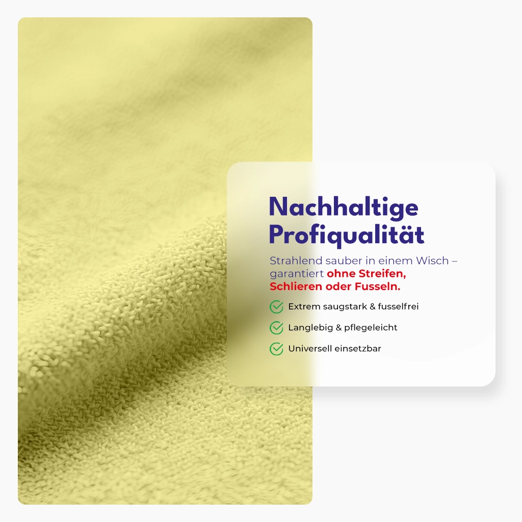 Microfasertuch | Gelb | Universelle Reinigung | Frottee Oberfläche