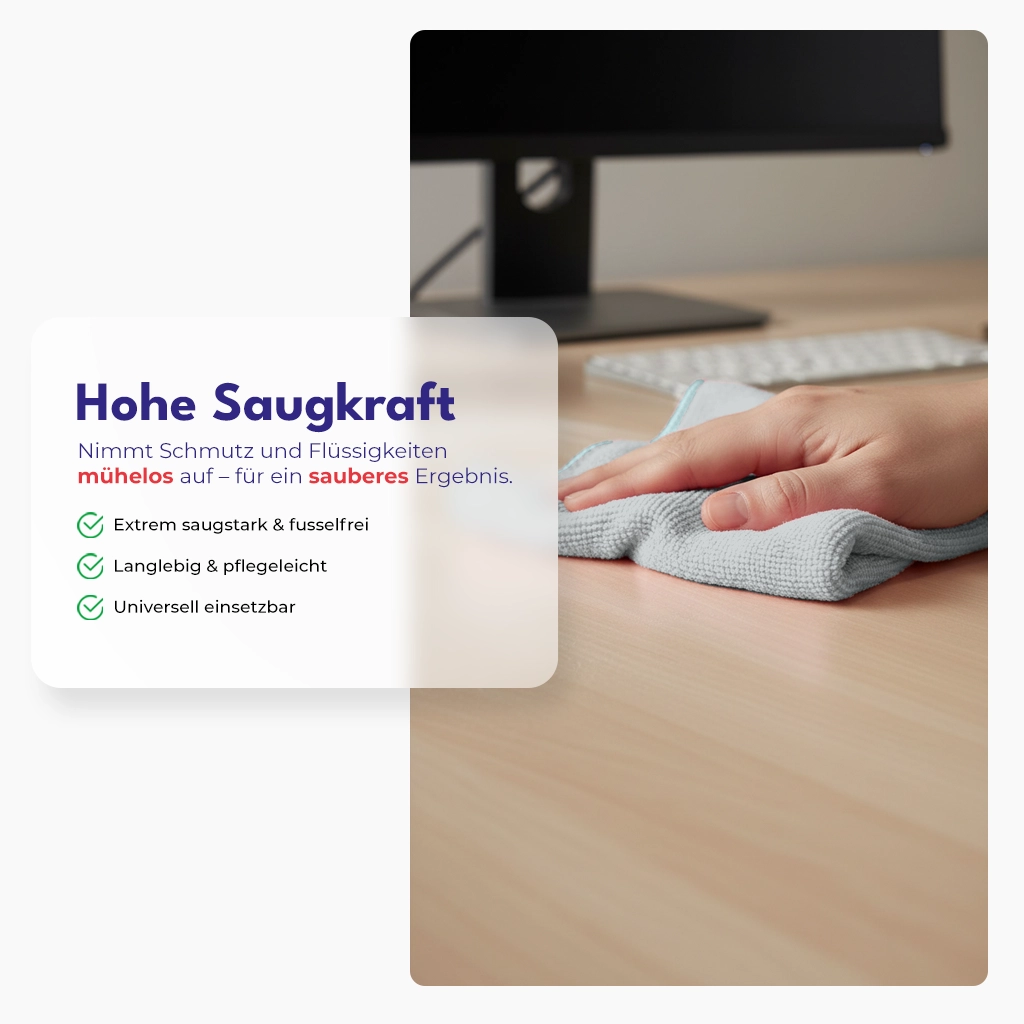 Microfasertuch | Blau | Universelle Reinigung | Frottee Oberfläche